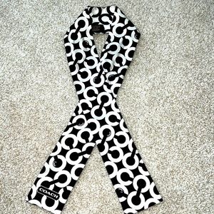 COACH Signature Print Silk Skinny Scarf
